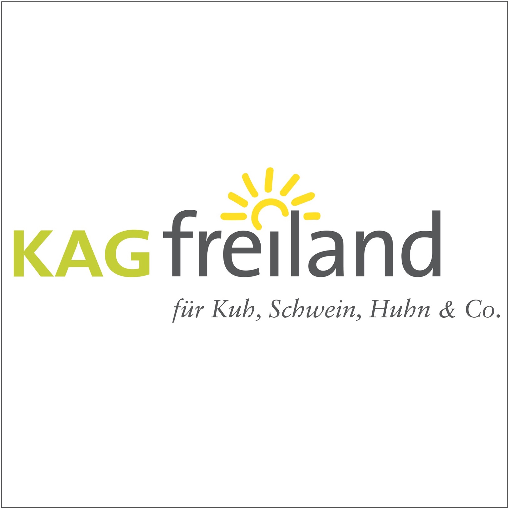 KAGfreiland Logo auf quadratischem weissen Hintergrund mit Rand